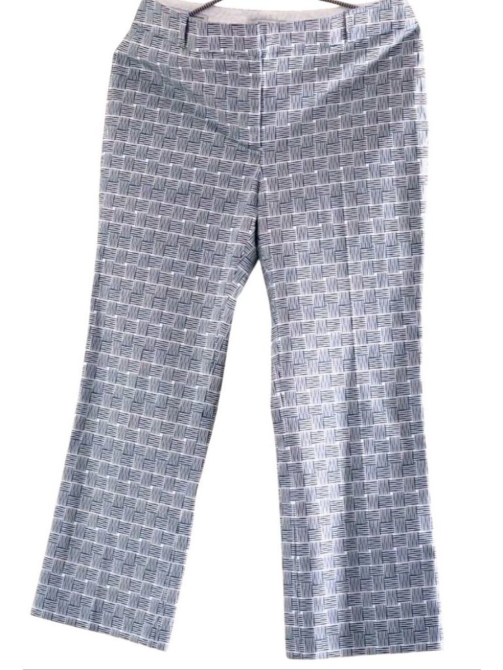 Peserico Handmade Tailored Cropped Pants Italy Basket Weave Print IT42 US 8